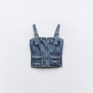 ZARA Denim Utility Top